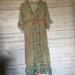 Floral Print Boho Maxi Dress Size Small, Med or Lg